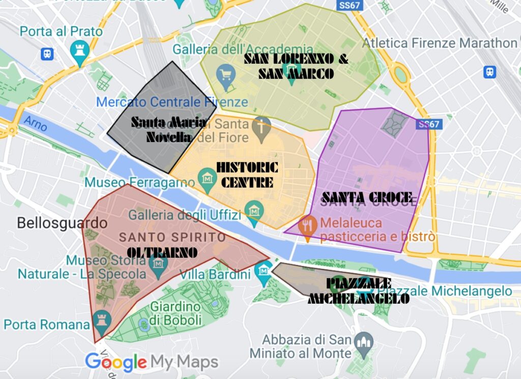 Best Places To Stay In Florence Map